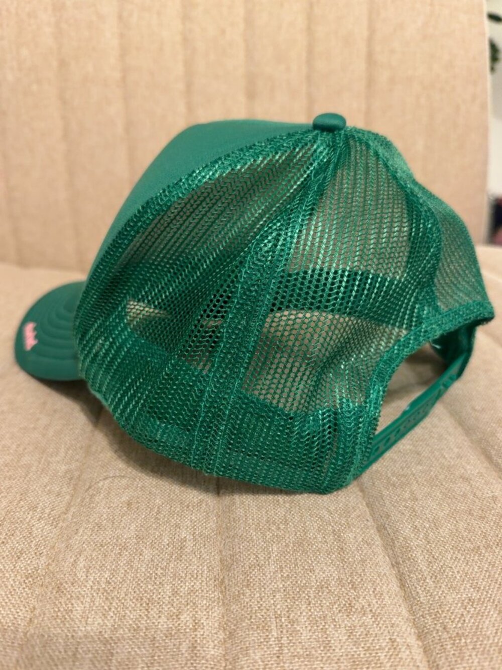 nbhd Get Your Mahj On Mahjong Trucker Hat Green Pink - Picture 3 of 3